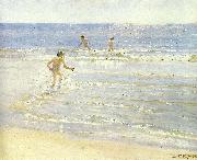 Peter Severin Kroyer badende drenge, solskin oil painting